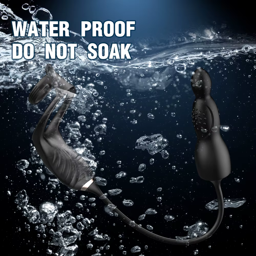 Analvibrator Butt Plug Prostatamassager Penisring mit 10 Plus Modi