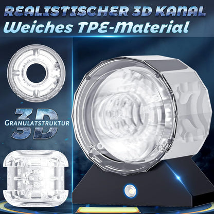 Elektrischer Penistrainer Stroker mit 7 Teleskopfunktion und Vibrationsfunktion