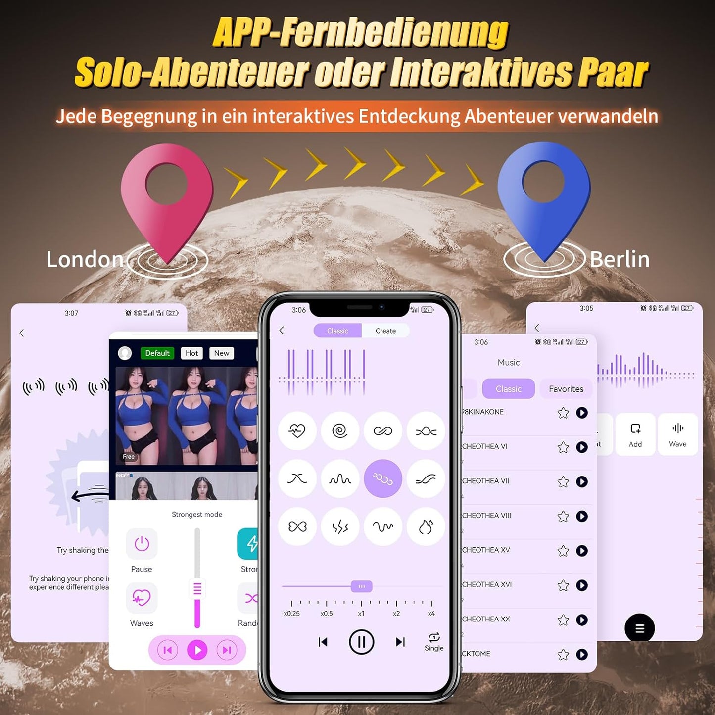 360° Umwickelter Penistrainer Vibrator Cockring mit 10 Schwing und 10 Vibrationsmodi