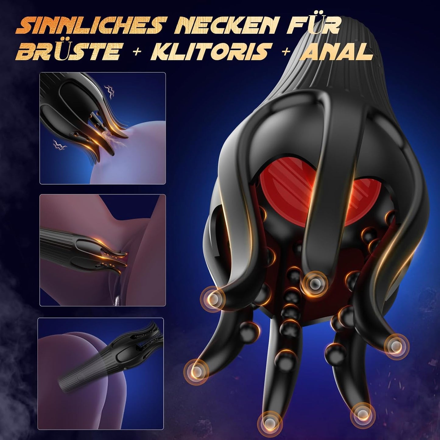 Penistrainer Vibrator Eichelmassagegerät Stimulator Oralsex Masturbatoren mit 10 Modi