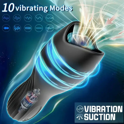 360° Training Wrap Automatischer Penistrainer Vibrator Stroker mit 10 Pulsvibrationsmodi