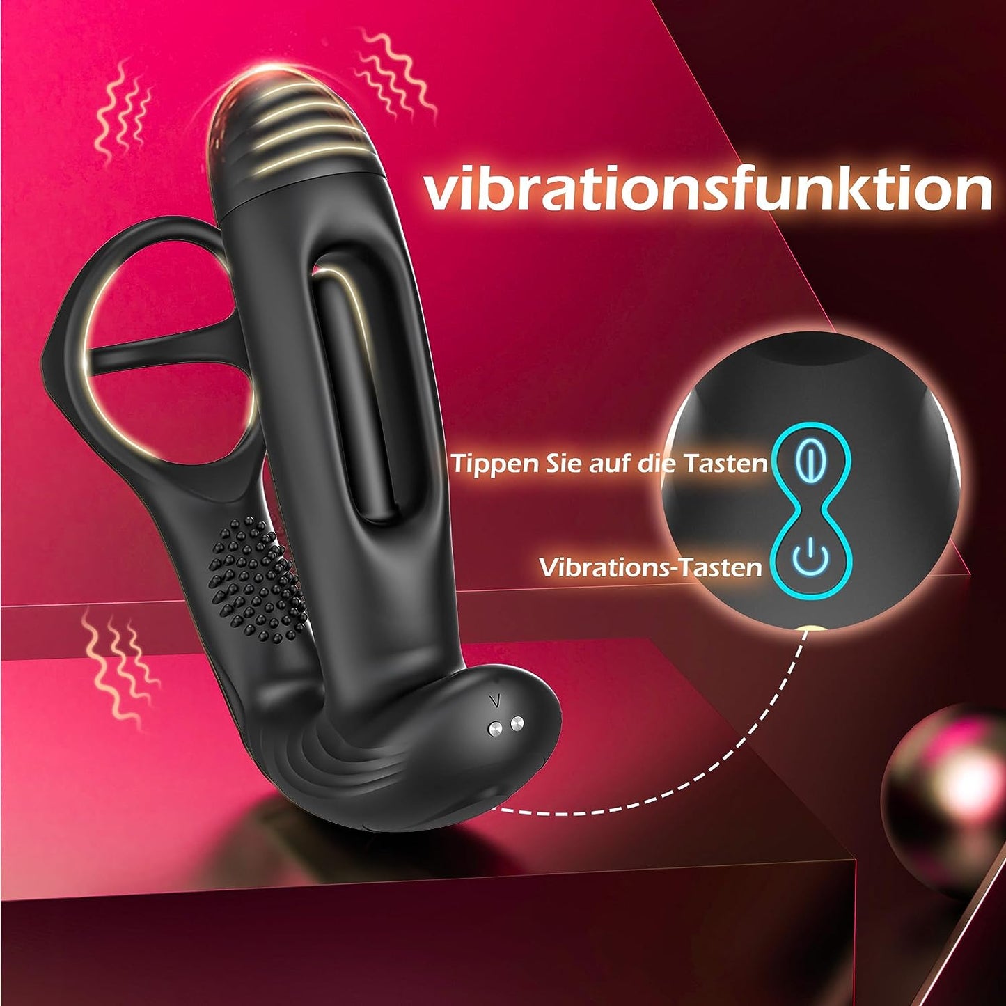 Prostata Stimulation Anal Dildo Analvibratoren mit 10 Flapping und 10 Vibrationsmodi