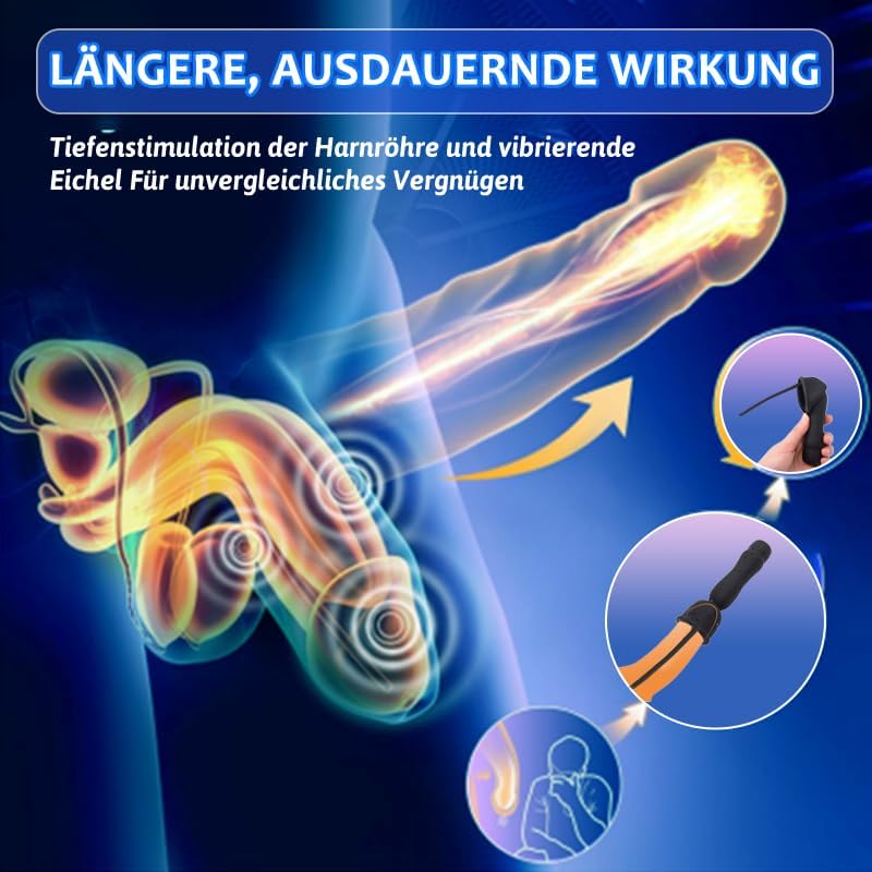 Harnröhrenvibrator Dilatatoren Penis Trainer Plug Vibrator mit 16 Vibrationsmodi