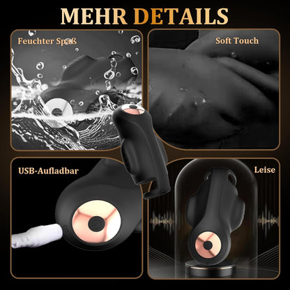 4 IN 1 Elektrische Penistrainer Eichel Stimulator Masturbatoren mit 9 Vibrationsmodi