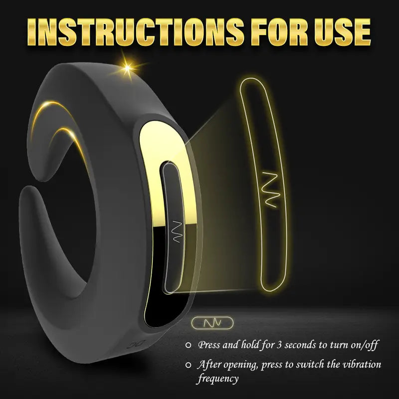 Verriegelbarer Penisring Vibrator Eicheltrainer Stimulator mit 12 Intensiven Modi