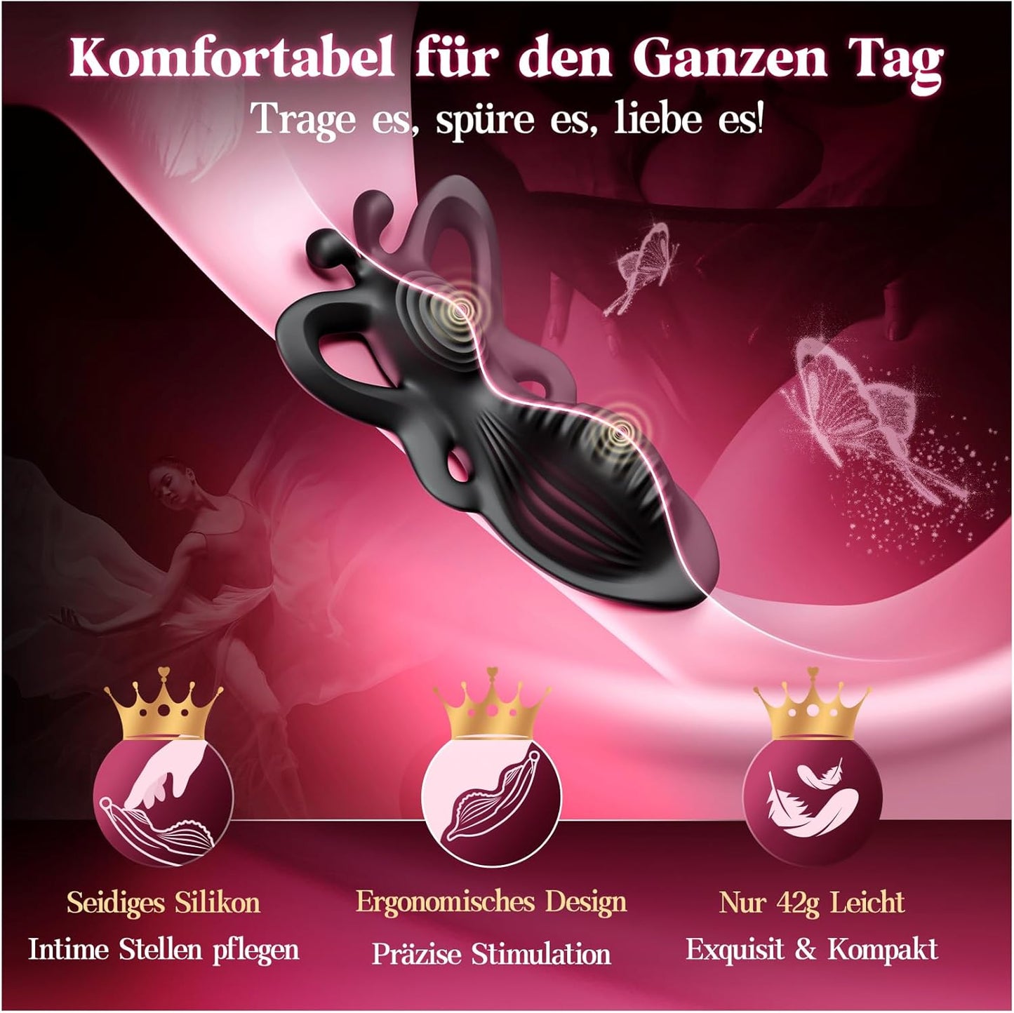Klitoris Vulva Vibrator Butterfly Klitorisstimulator mit 9 Vibrationen & APP Fernbedienung