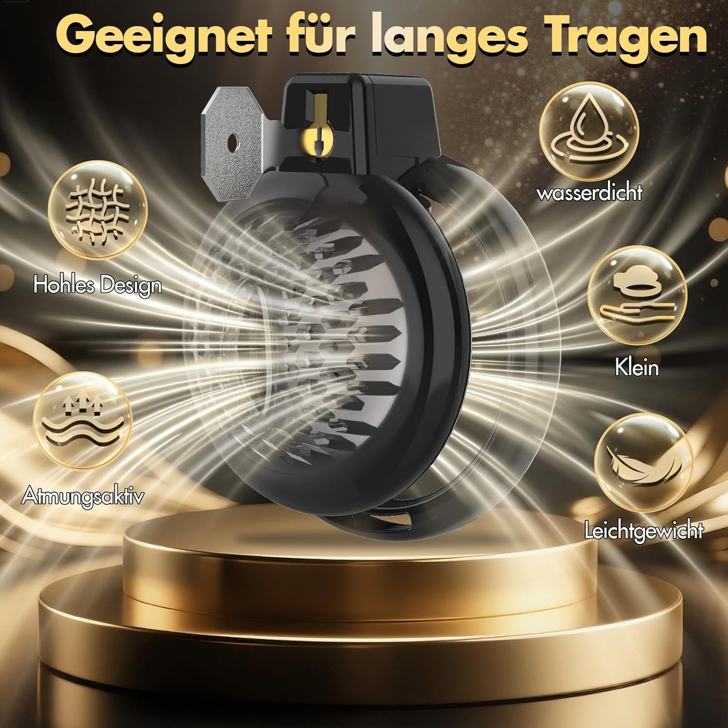 Chastity Cage Weicher Keuschheitskäfig Herren Größe Besser mit 6 Penisringen