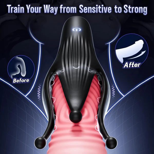 4 IN 1 Penistrainer Vibrator eichel Stimulator mit 10 Vibrations & Saugleistungsstufen