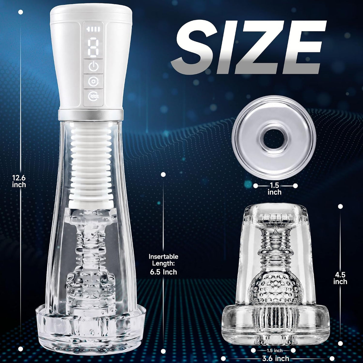 Automatischer Masturbator Penis Vakuumpumpe Stroker mit 5 Saug und 9 Vibrationsstufen