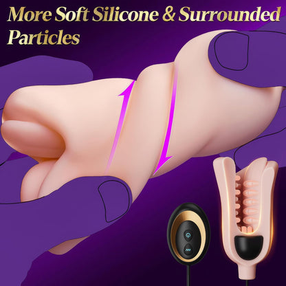 3 IN 1 Oralmasturbator Penistrainer Blowjob Stroker Eichelstimulator mit 10 Schwingungsmodi