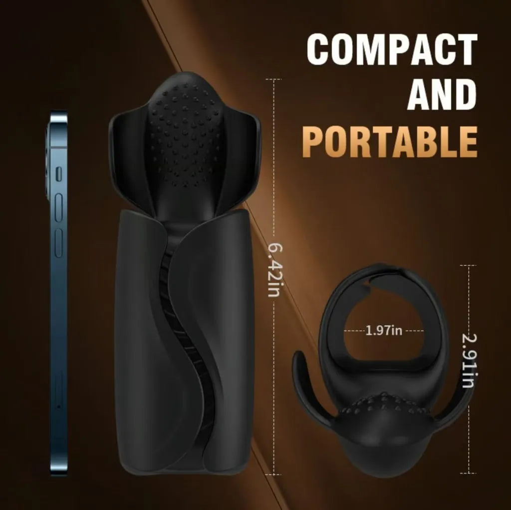 Ergonomischer Penistrainer Eichelstimulator Stroker mit 100 Vibrationsprogramme