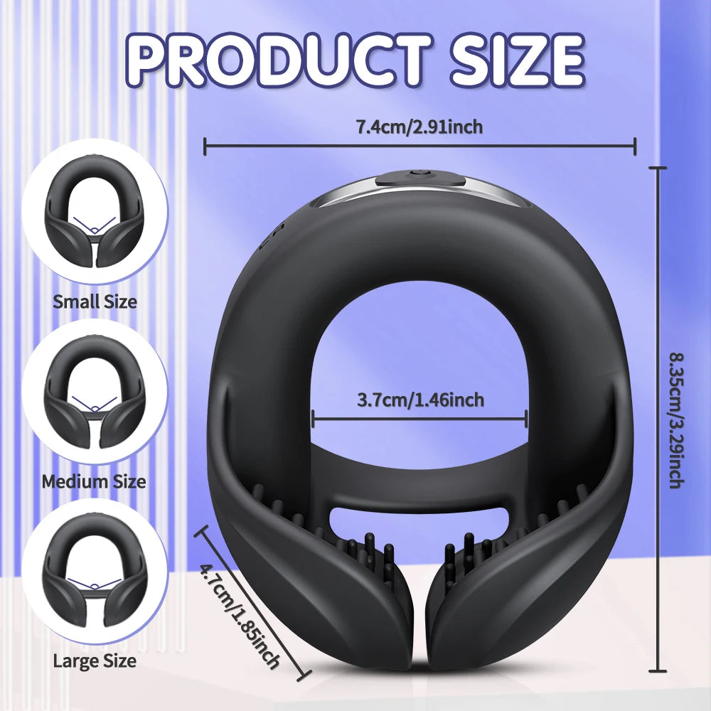 2 IN 1 Extrem Vibrierender Penisring Massagegerät mit 10 Vibrationsmodi