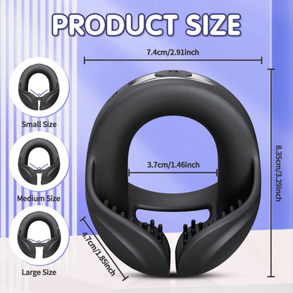 2 IN 1 Extrem Vibrierender Penisring Massagegerät mit 10 Vibrationsmodi