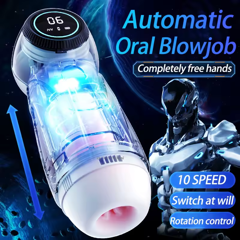 Automatische Masturbator Blowjob mit 10 Geschwindigkeit & Vibrieren & 4 Teleskopfunktion