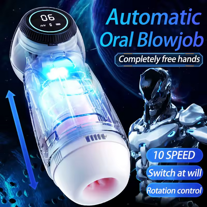 Automatische Masturbator Blowjob mit 10 Geschwindigkeit & Vibrieren & 4 Teleskopfunktion