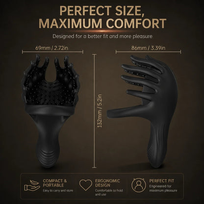 Tragbarer Hoden Dammmassagegerät Penistrainer Vibrator Cockring mit 10 Vibrationsmodi