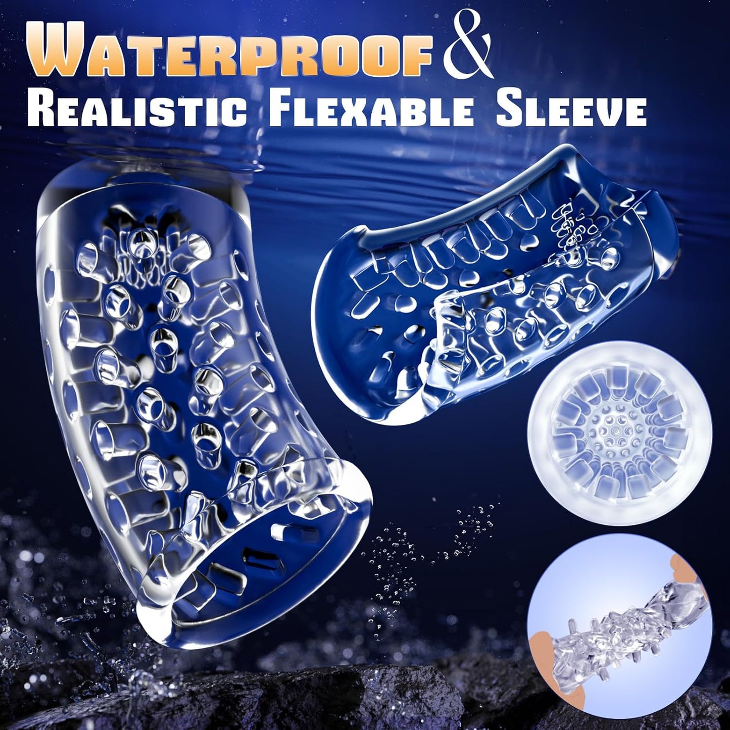 LCD-Display Automatische Masturbator Penispumpe mit 7 Stoß und Rotationsmodi