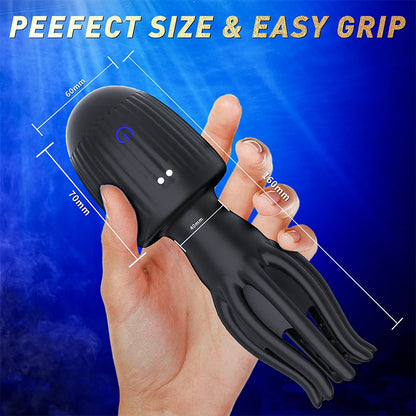 Glans Vibrator Penis Hodenmassage Trainer Masturbator mit 10 Frequenz & Expansion & Vibrationen