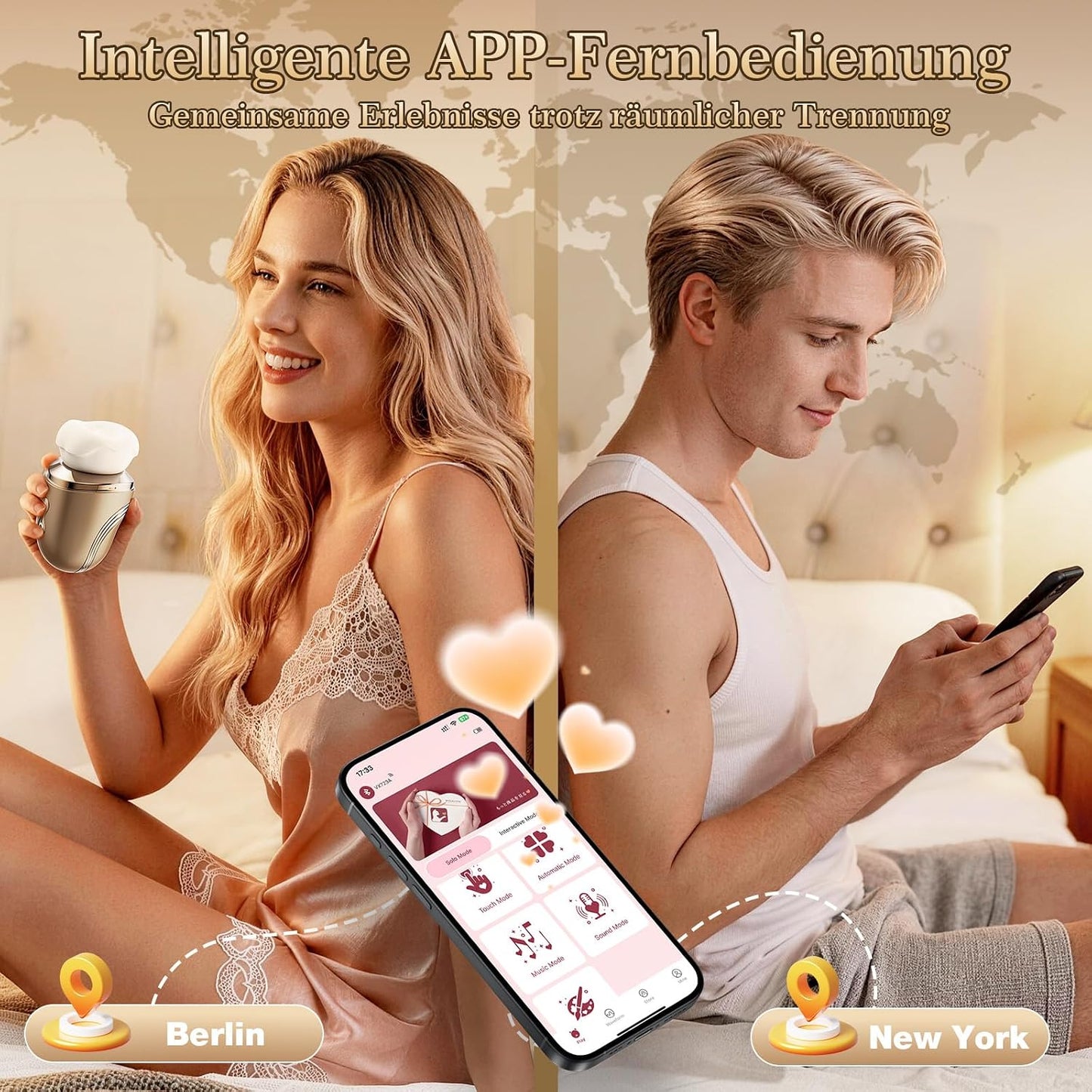 42°C Heizfunktion Klitoris Vibrator mit 10 Zungenlecken 10 Vibrationsmodi 3 Saugmodi