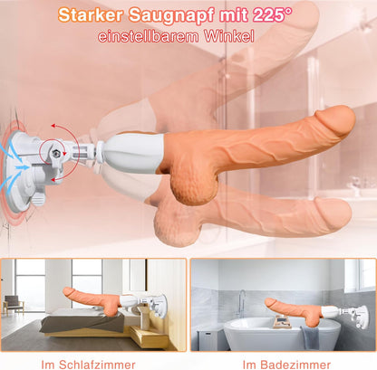 Sexmaschine Realistischer Dildo Vibrator mit 10 Vibrationmodi Teleskopmodi & Stoßfunktion