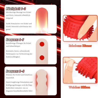 3 IN 1 Penistrainer Vibrator Massagegerät Eichel Stimulator mit 9 Vibrationsmodi