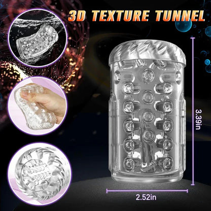 Automatischer Masturbator Stroker Blowjob mit 7 Vibrations & Rotations & Stoß & Leckmodi