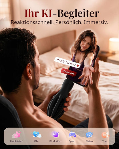 2 IN 1 Penis Trainer Vibratorensets Abnehmbarem Analplug mit 10 Vibrationsmodi