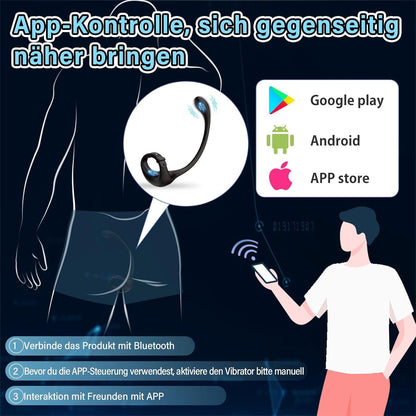APP Fernsteuerung Anal Plug Penis Vibrator Cock Ring mit 10 Vibration