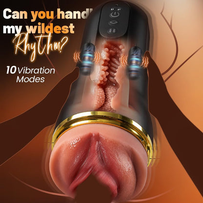Realistischer Masturbator Penis Stroker Blowjob mit 5 Saug & Vibrationsfunktion