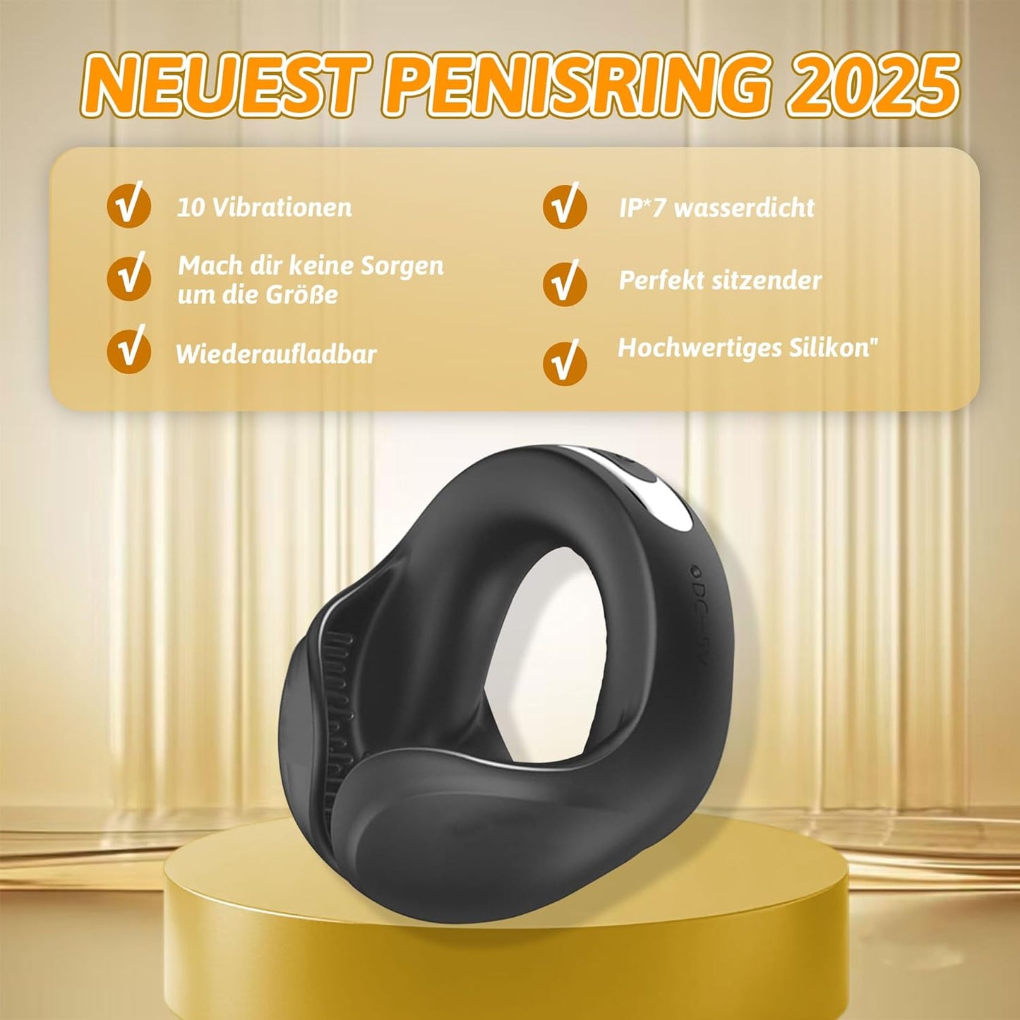 2 IN 1 Extrem Vibrierender Penisring Massagegerät mit 10 Vibrationsmodi