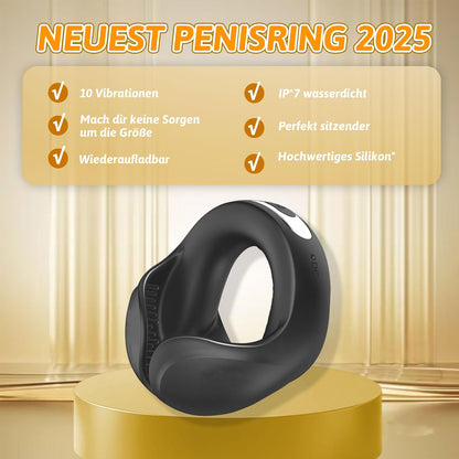 2 IN 1 Extrem Vibrierender Penisring Massagegerät mit 10 Vibrationsmodi