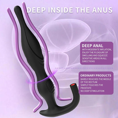 24cm Aufblasbar Analplug mit Pumpe Butt Plug Anal Dilatator Prostata Massage