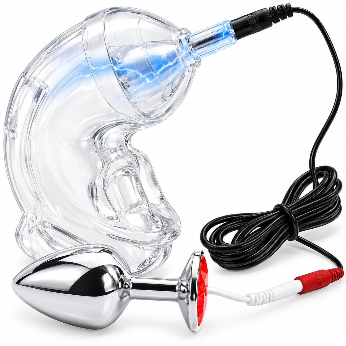 Ernbedienung Elektroschock Penistrainer Stimulator Anal Plug Set