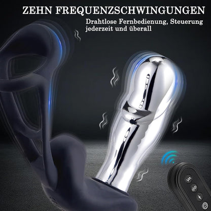 Analplug Vibrator Prostata Stimulator mit 10 Vibrationsmodi & 6 Elektroschockmodi