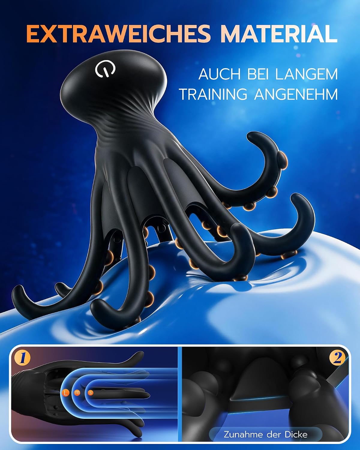 Tentakeln Penis Trainer Vibrator Eichel Stimulator mit Vibration & Leckfunktion