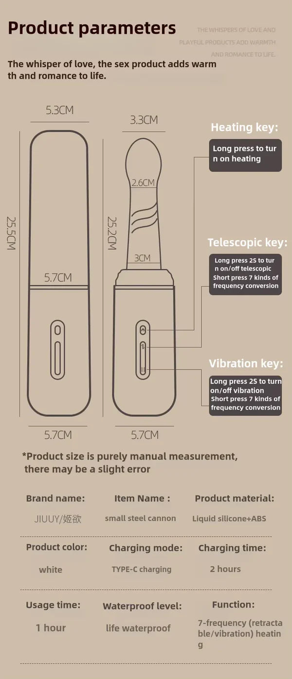 2 IN 1 Sex Maschine Dildo Dildo Vibrator Massagegerät mit 7 Stoß und 7 Vibrationsmodi