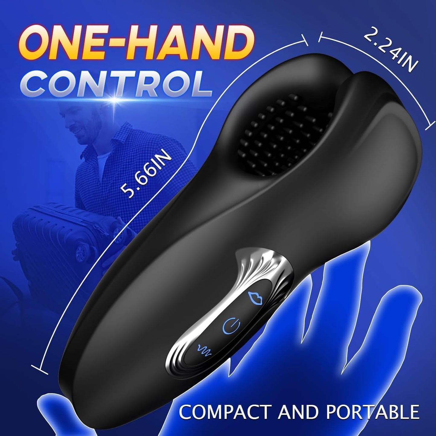 3-in-1 penisstimulator, penistrainer, 10 bijtmodi en 10 vibratiemodi 