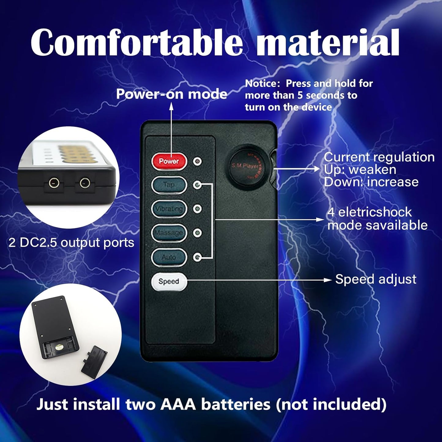 Elektroschock Hodenspielzeug Keuschheit BDSM mit 4 Vibrationsmodi