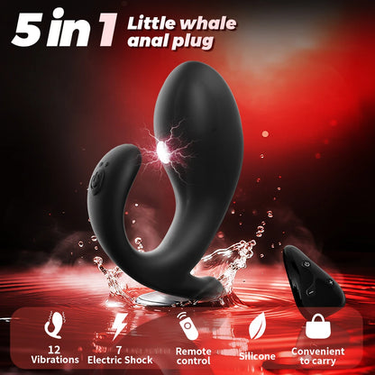 Leistungsstarker Tragbarer Anal Butt Plug Vibrator mit 12 Vibrationen & 7 Elektroschock