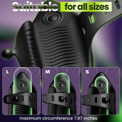 Elektrischer Penistrainer Eichelvibrator Stimulator mit 10 Vibrationsmodi & 10 Tippmodi