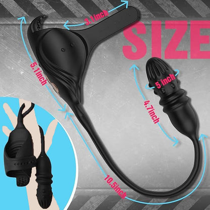 Herren Cockring Penistrainer Vibrator Prostata Stimulator mit 7 Vibrationsmodi + 7 Teleskopmodi