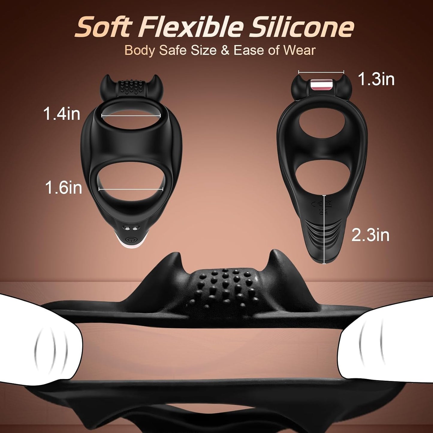 App-gesteuerter Penistrainer Cockring Vibrator mit 9 Vibrationsfunktionen