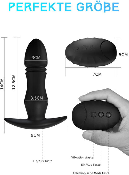 Vibrator with 10 shock functions and vibration modes. Anal plug silicone soft with shock 