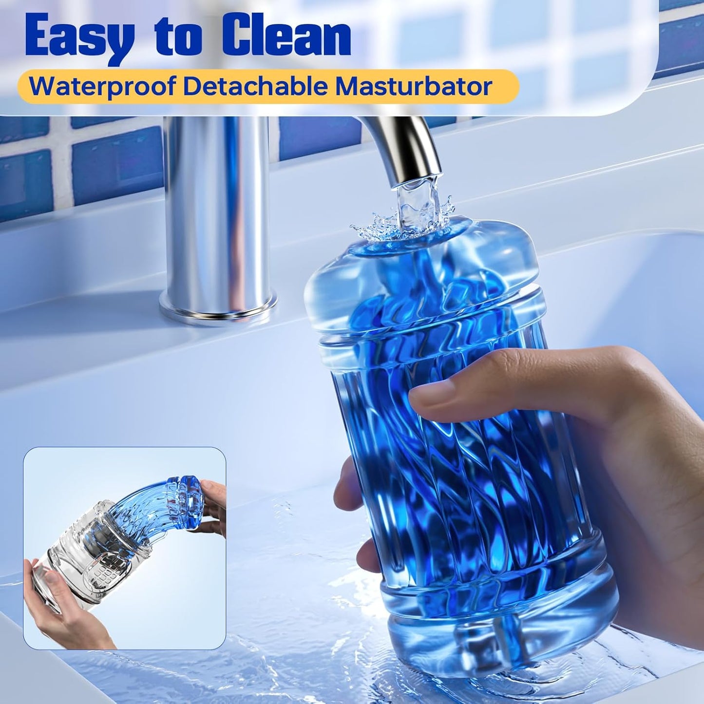 Open-Ended Quetschbarer Masturbator Penistrainer Stroker Blowjob mit Spiralstruktur