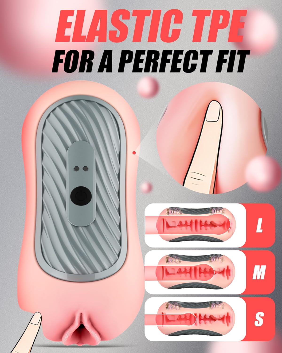 Zusammendrückbarer Taschenpussy Stroker Blowjob Masturbator mit 8 Vibrations & Saugmodi