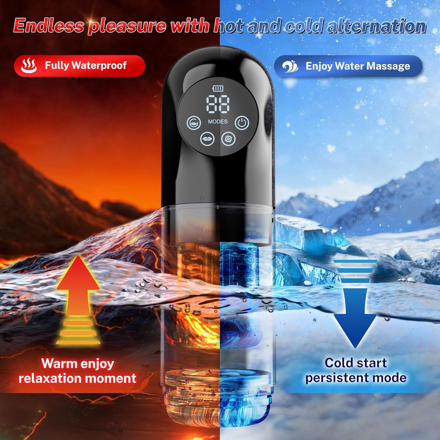 AI Sync Masturbator Penispumpe mit 9 Stoß & Rotations & 9 Vibrations & Saug& Leckmodi
