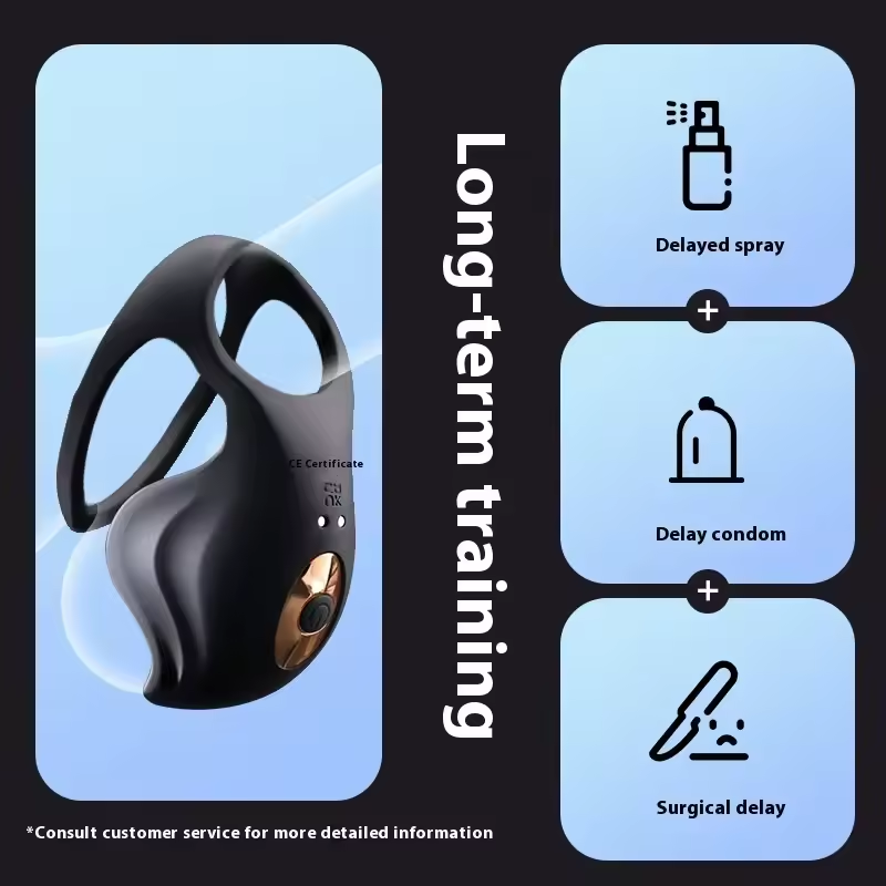 App-Steuerung Penisring Ejakulation Hodenmassage Eichel Trailer mit 10 Vibrationsmodi