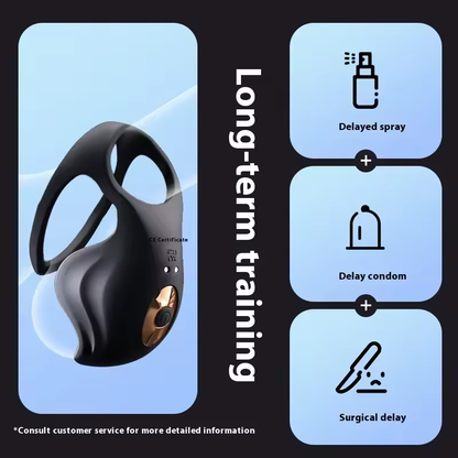 App-Steuerung Penisring Ejakulation Hodenmassage Eichel Trailer mit 10 Vibrationsmodi