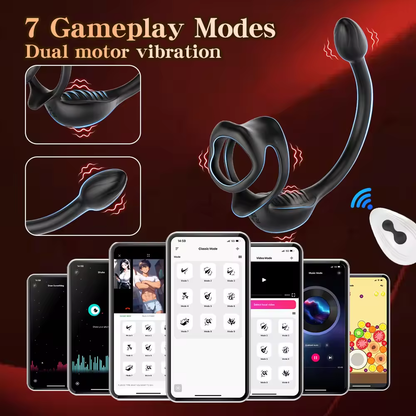 Penis-Vibrator Prostata-Massagegerät Vibrationsring mit 9 Schwingungsmoden