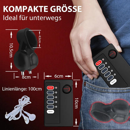 BDSM Hoden Trageverschluss Penis Hodenhülle mit 9 Intensitätsstufen und 4 verschiedene Modi